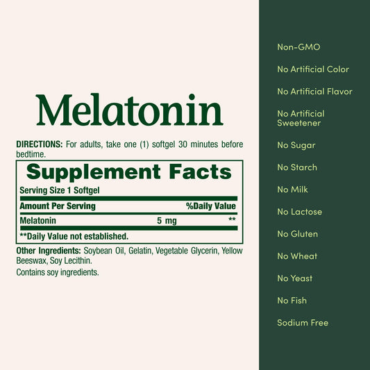 Close-up of 5mg Melatonin softgels