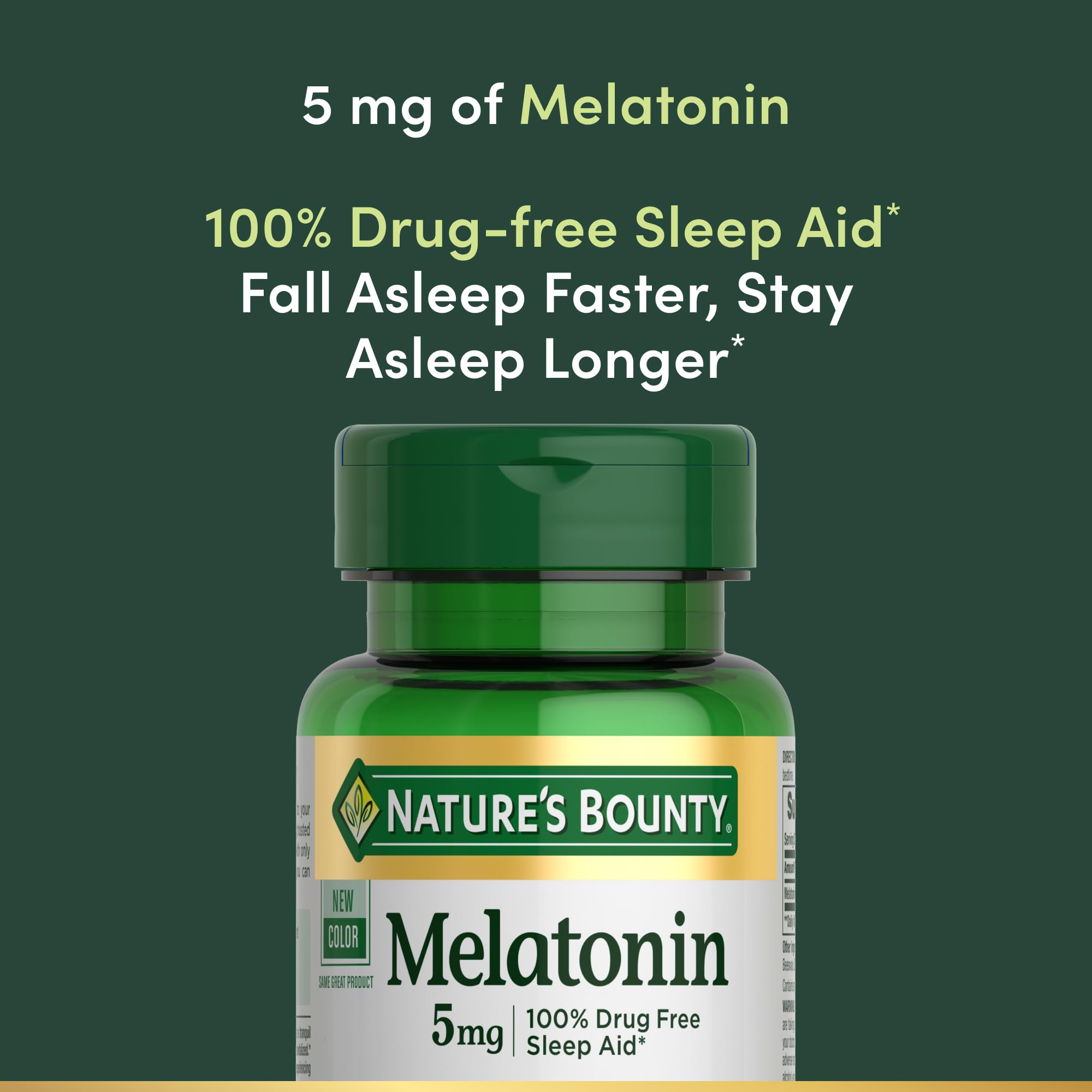 Back of Melatonin bottle with nutrition facts
