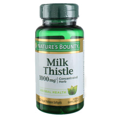 Nature's Bounty Milk Thistle 1000 mg bottle – 50 softgels – front view
