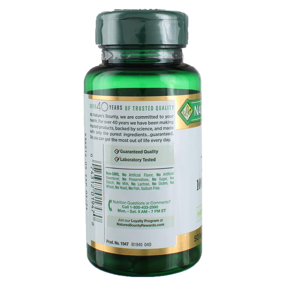 Nature's Bounty Milk Thistle 1000 mg bottle label close-up