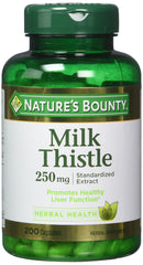 Nature's Bounty Milk Thistle 250 mg bottle front for daily liver support.