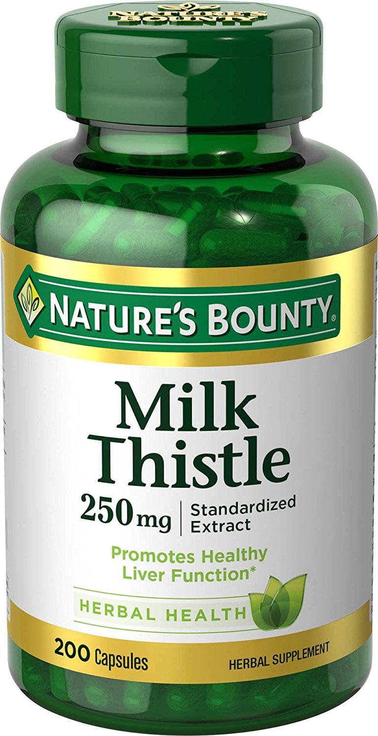 Bottle of Nature's Bounty Milk Thistle 250 mg Capsules – 200 count