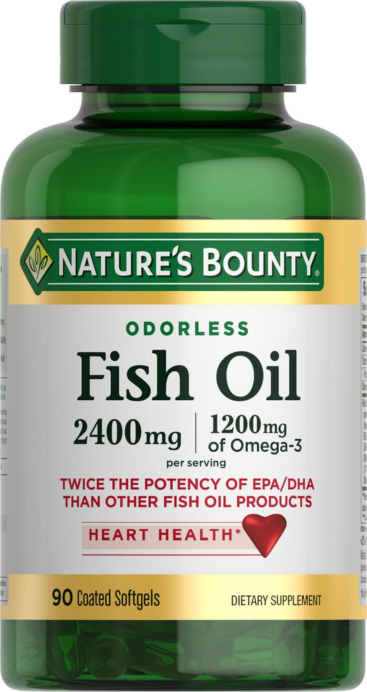 Nature's Bounty Odorless Fish Oil bottle with 90-count