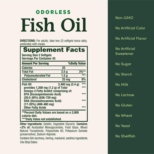 Close-up of EPA and DHA content on the label