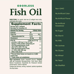 Close-up of EPA and DHA content on the label
