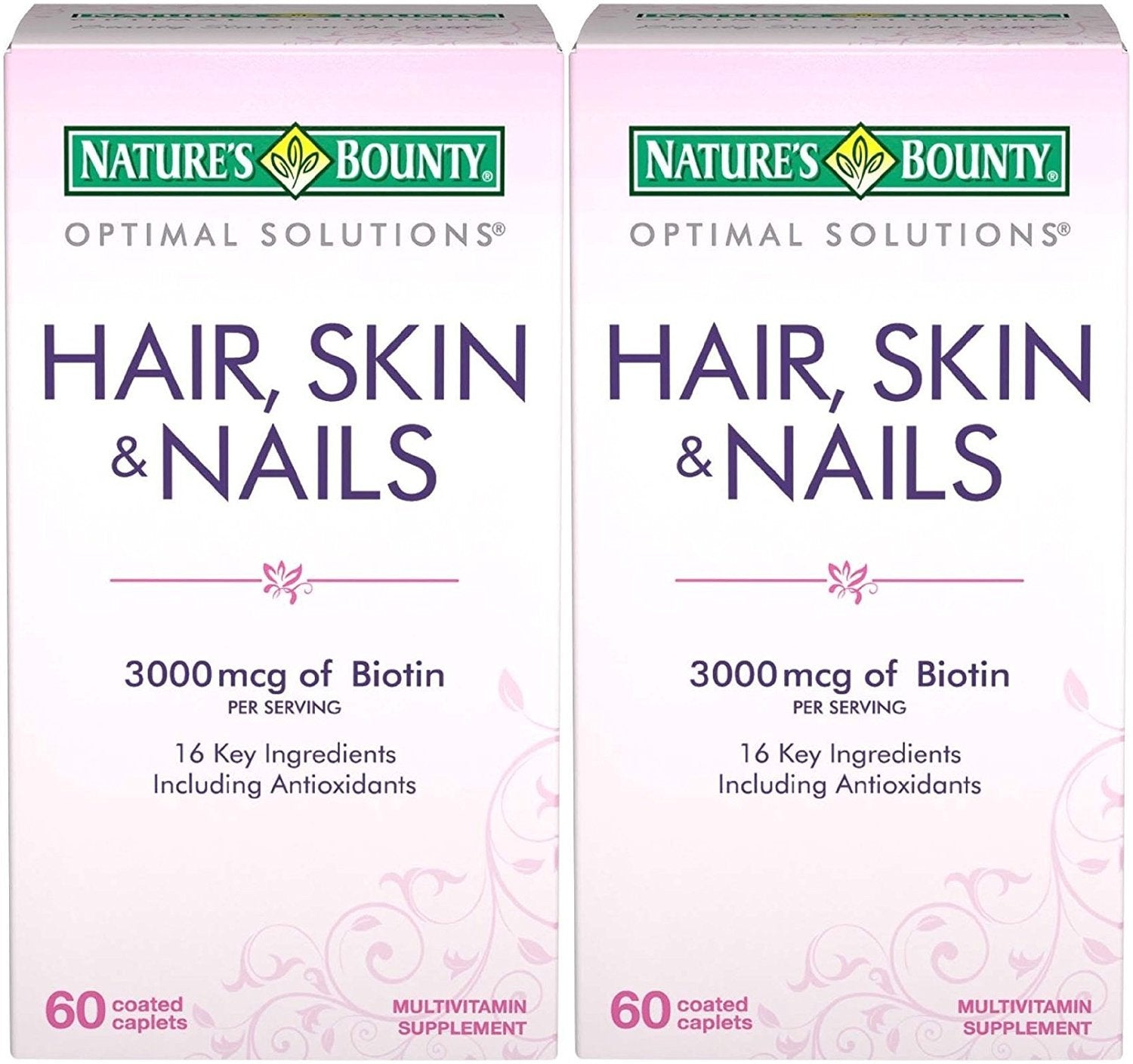Nature's Bounty Optimal Solutions Hair, Skin & Nails bottle with 120 coated caplets (hero image)