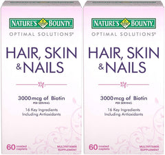 Nature's Bounty Optimal Solutions Hair, Skin & Nails bottle with 120 coated caplets (hero image)