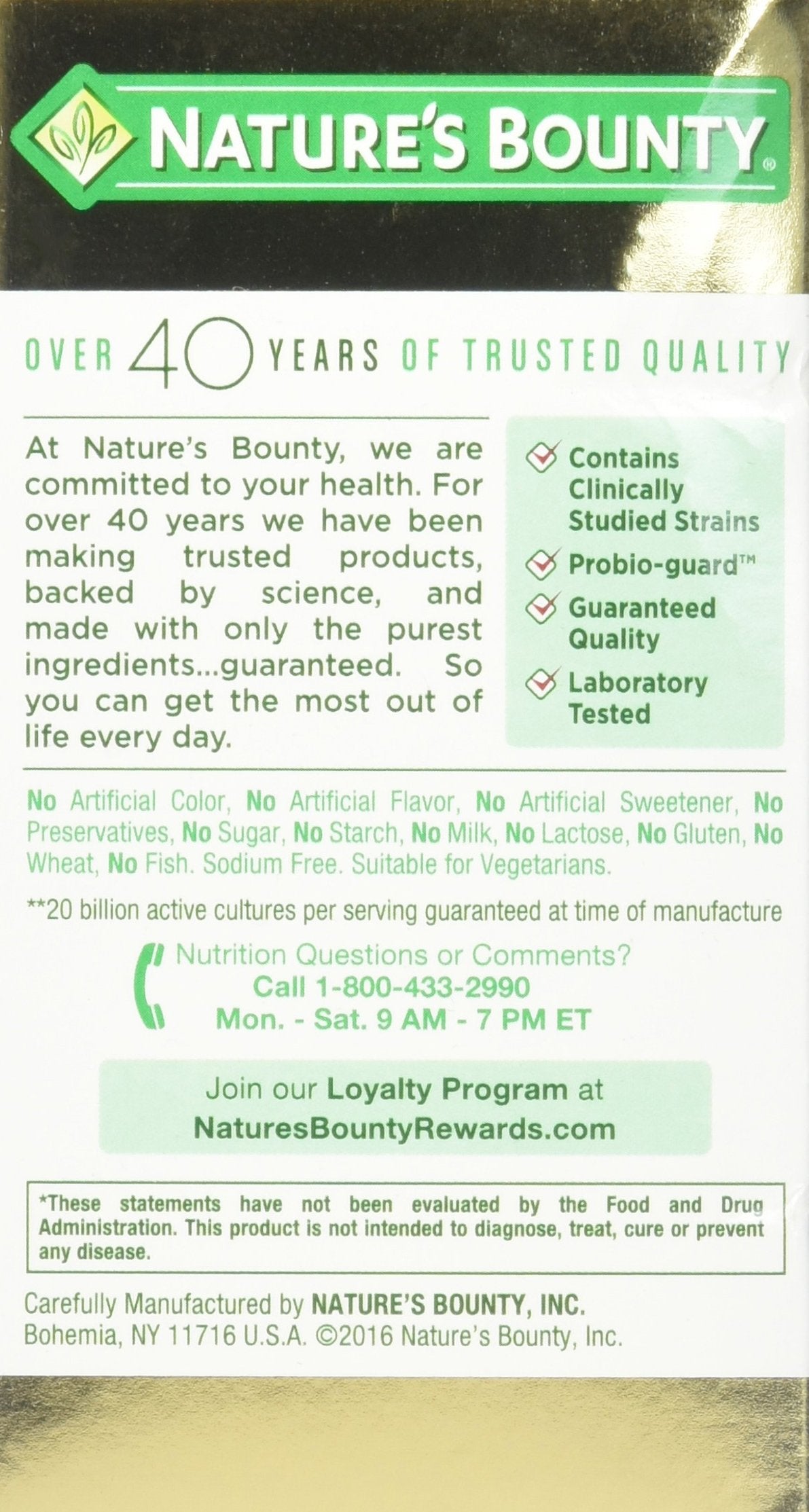 Probiotic 10 bottle highlighting 20 billion cultures