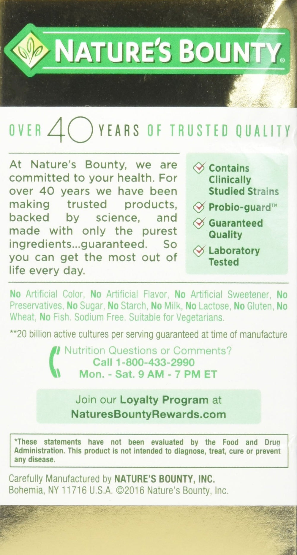 Probiotic 10 bottle highlighting 20 billion cultures