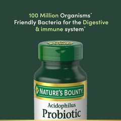 Label highlighting 100 million active Lactobacillus acidophilus cultures