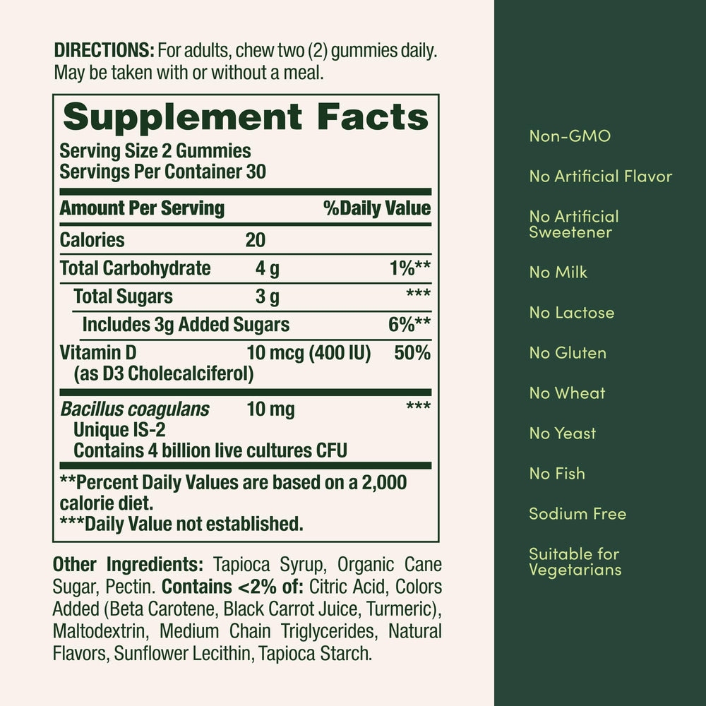 Nature's Bounty Probiotic Gummies box front and side view