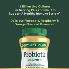 Close-up of probiotic gummies ingredients