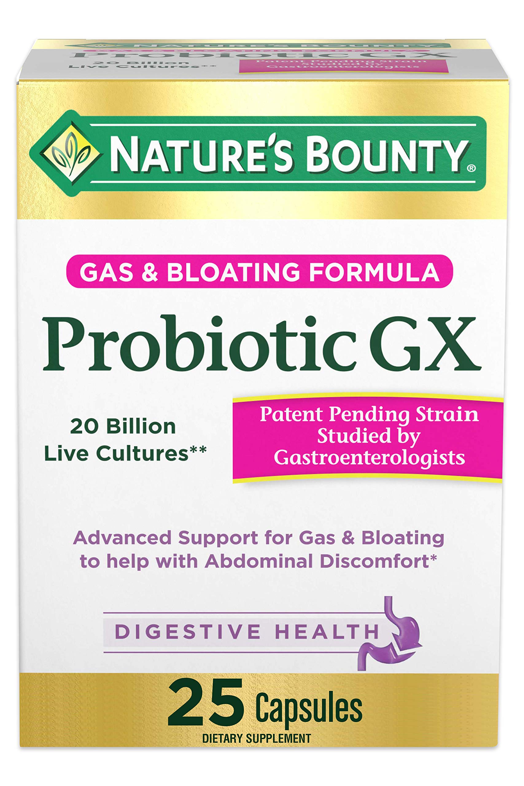 Nature's Bounty Probiotic GX bottle on white background