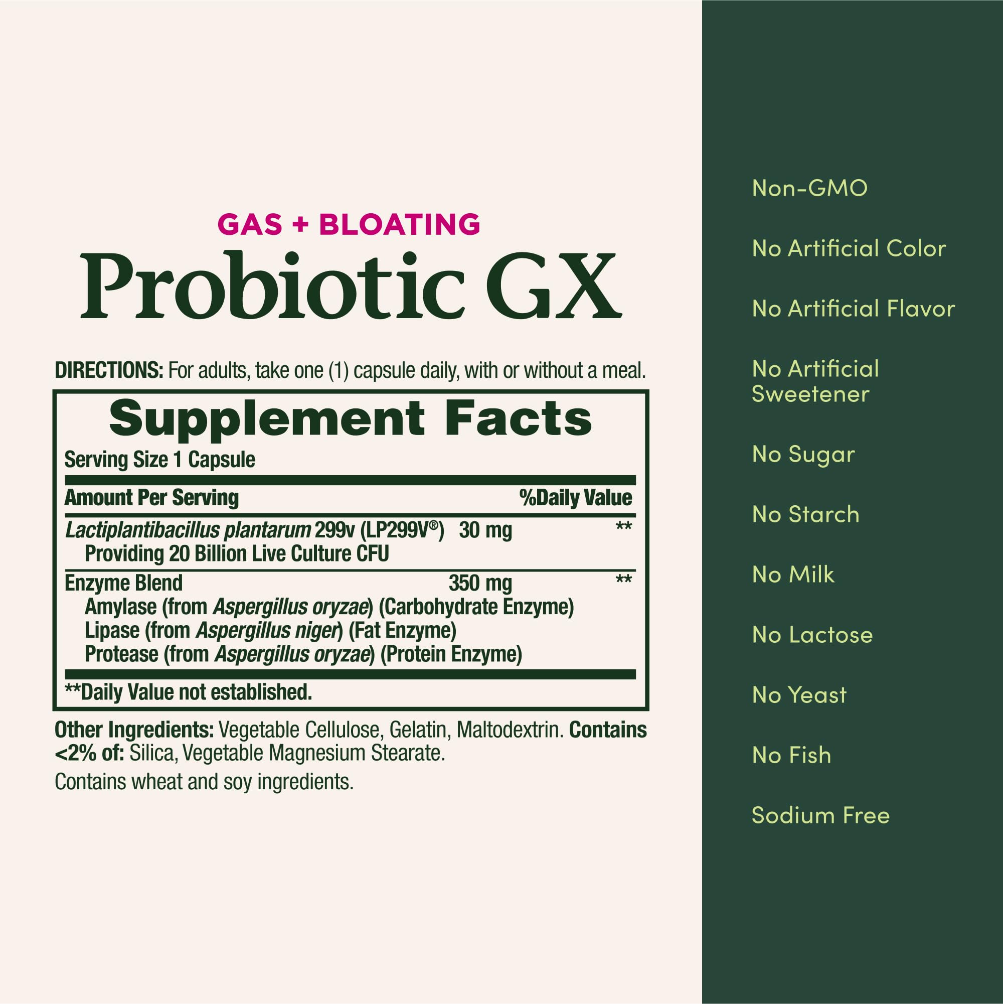 Close-up of Nature's Bounty Probiotic GX capsule