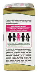 Nature's Bounty Probiotic GX packaging display emphasizing gastroenterologist studied strain