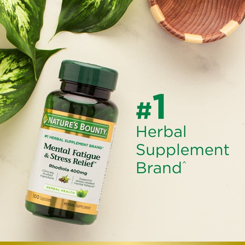 Rhodiola root/adaptogen imagery for Nature's Bounty
