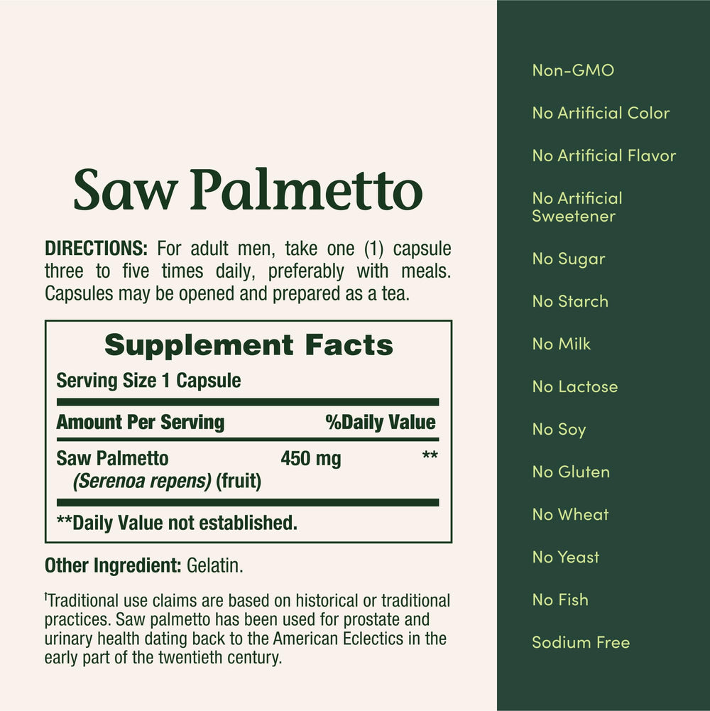 Saw Palmetto capsules close up