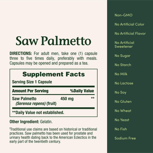Saw Palmetto capsules close up