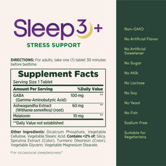Close-up of tri-layer Sleep3+ tablet showing time-release technology