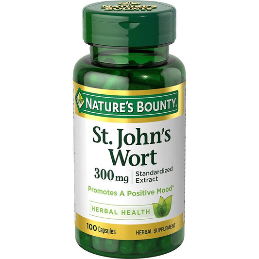 Nature's Bounty St. John's Wort 300mg 100 capsules bottle