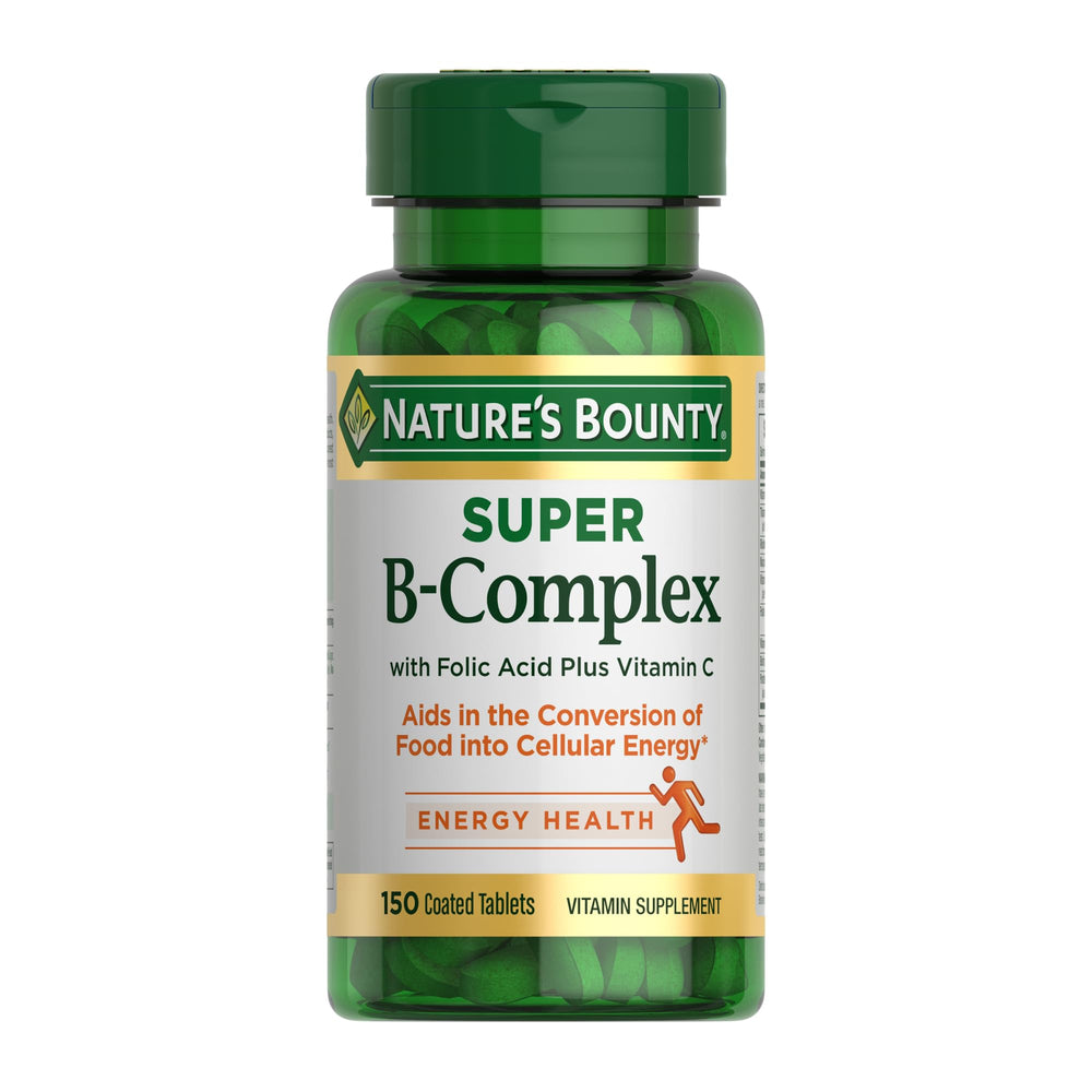 Front view of Nature's Bounty Super B-Complex bottle with 150 tablets