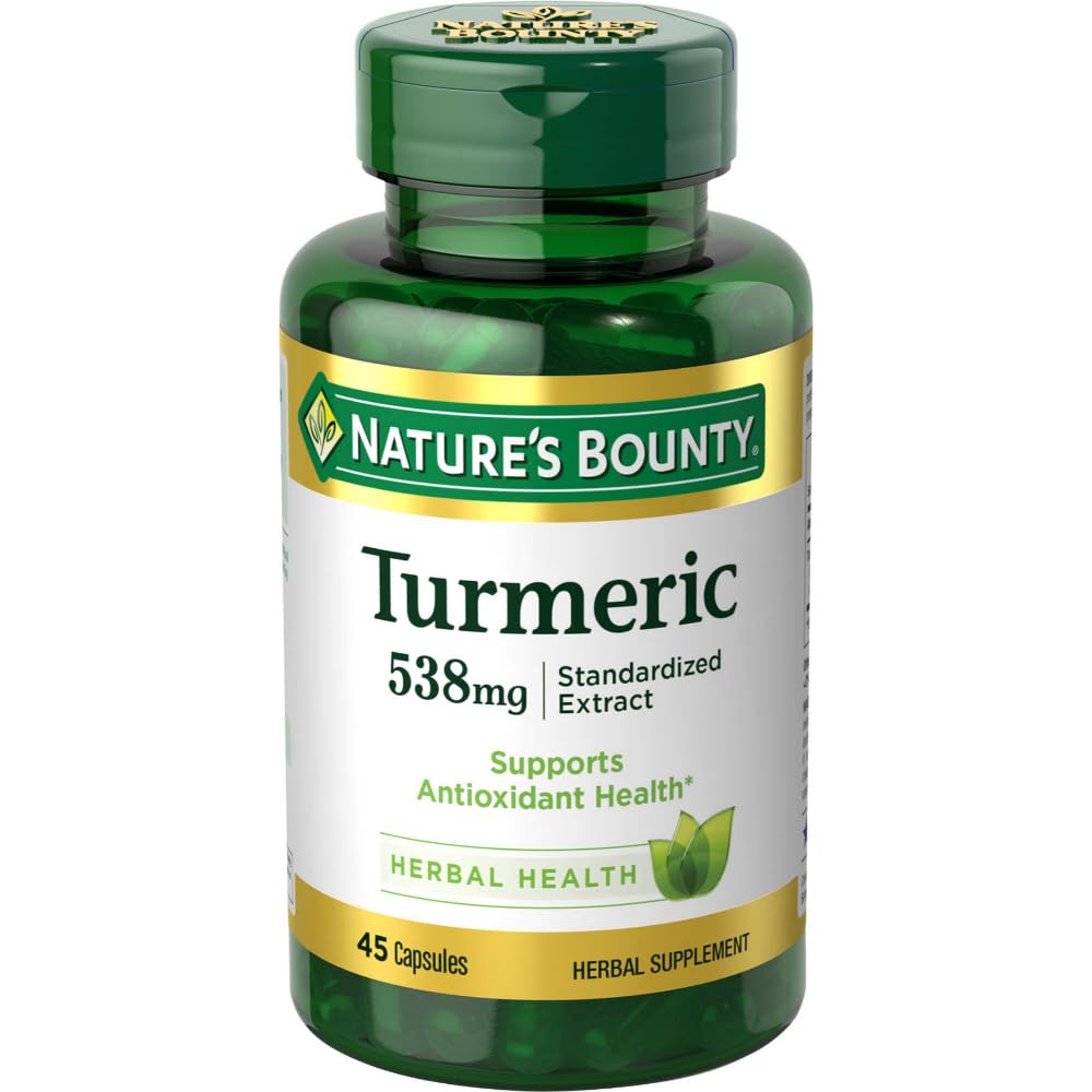 Nature's Bounty Turmeric pills bottle label