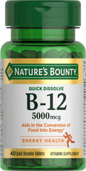 Nature's Bounty Vitamin B-12 5000 mcg bottle