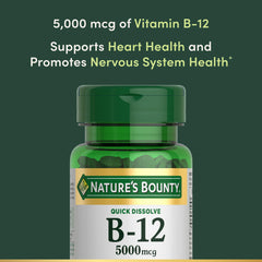 Vitamin B-12 5000 mcg tablet on white background