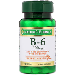 Nature's Bounty Vitamin B-6 100 mg, 100 tablets — Pack of 4