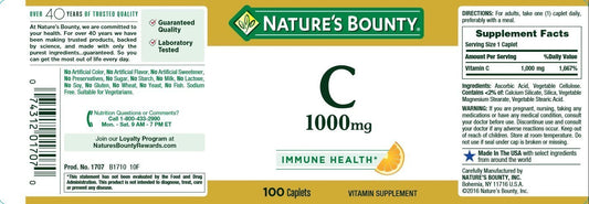 Vitamin C 1000 mg caplets close-up showing vegetarian capsules