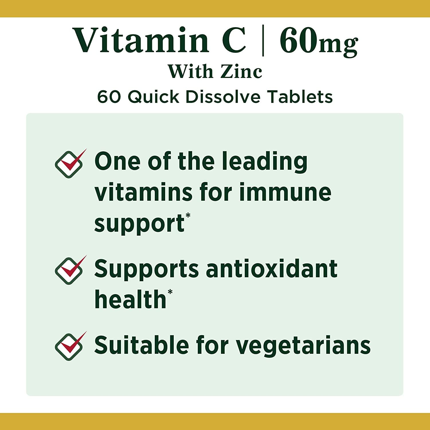 Vitamin C + Zinc product label