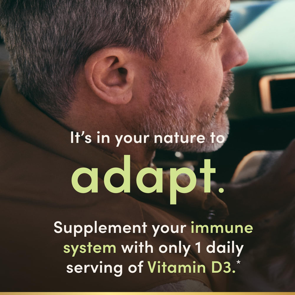 Supplement facts panel for Nature's Bounty Vitamin D3 5000 IU