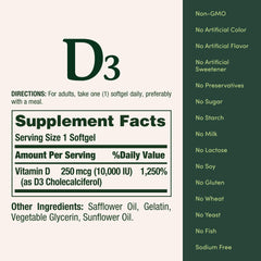 Usage and immunity benefits of Vitamin D3 softgels