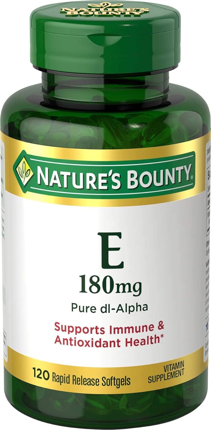 Nature's Bounty Vitamin E 400 IU Softgels DL-Alpha, 120 Soft Gels, Pack of 2