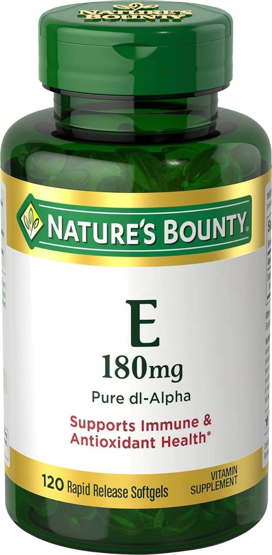 Nature's Bounty Vitamin E 400 IU Softgels DL-Alpha, 120 Soft Gels, Pack of 2