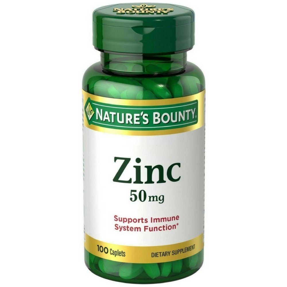 Nature's Bounty Zinc 50 mg caplets – 2-pack, 100 count per bottle