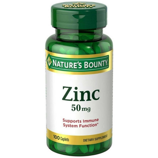 Nature's Bounty Zinc 50 mg caplets – 2-pack, 100 count per bottle