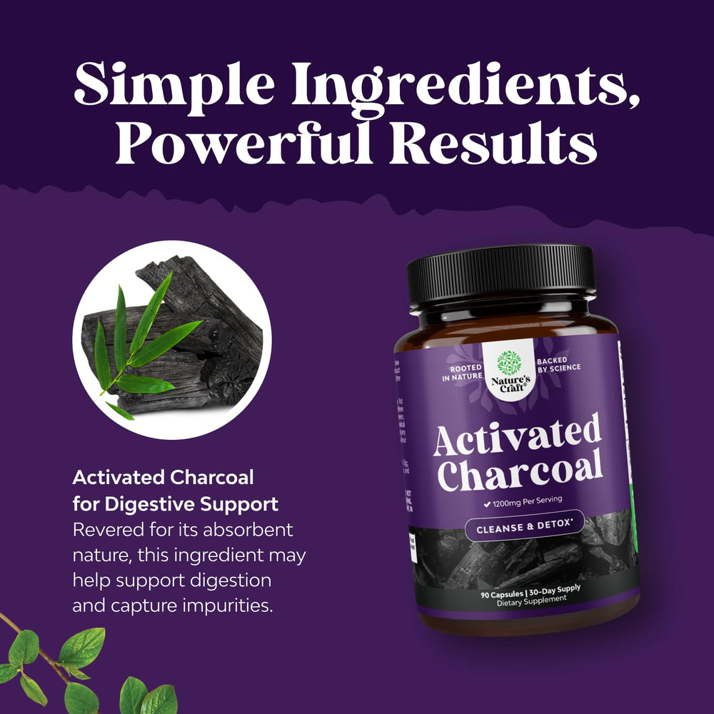 Coconut-derived activated charcoal capsules for detox