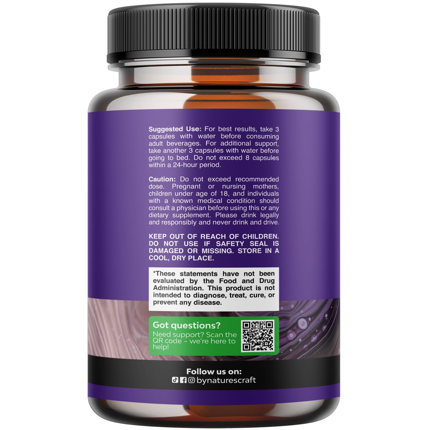 Natures Craft DHM prickly pear bottle highlights electrolytes and liver-friendly support
