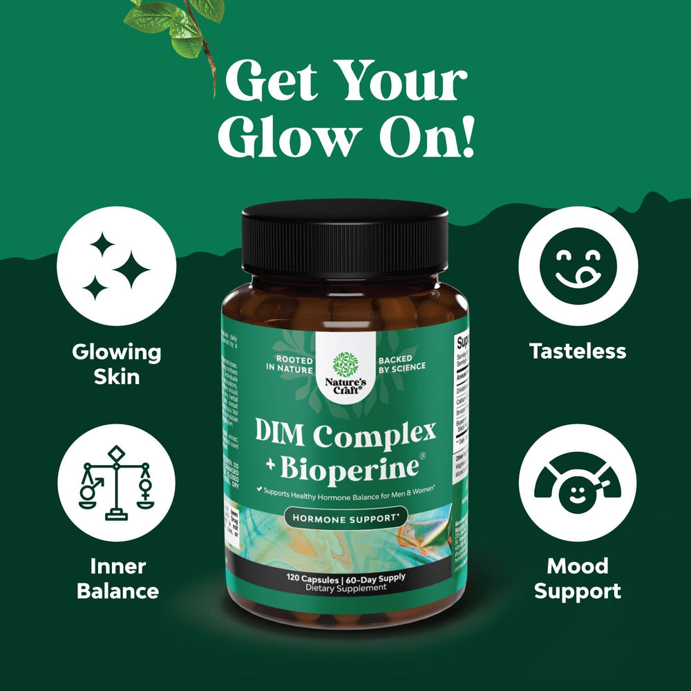 Natures Craft DIM with broccoli extract visual emphasizes added phytochemicals.
