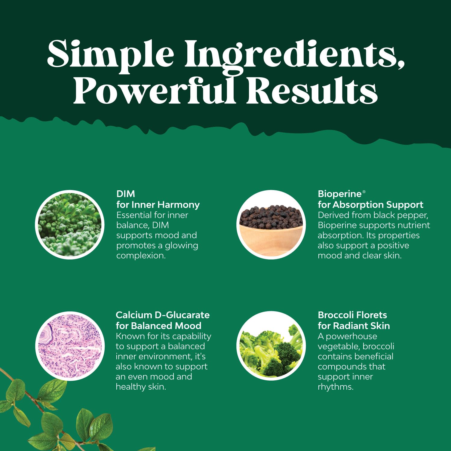Natures Craft DIM capsule showing Calcium D-Glucarate inclusion for support.
