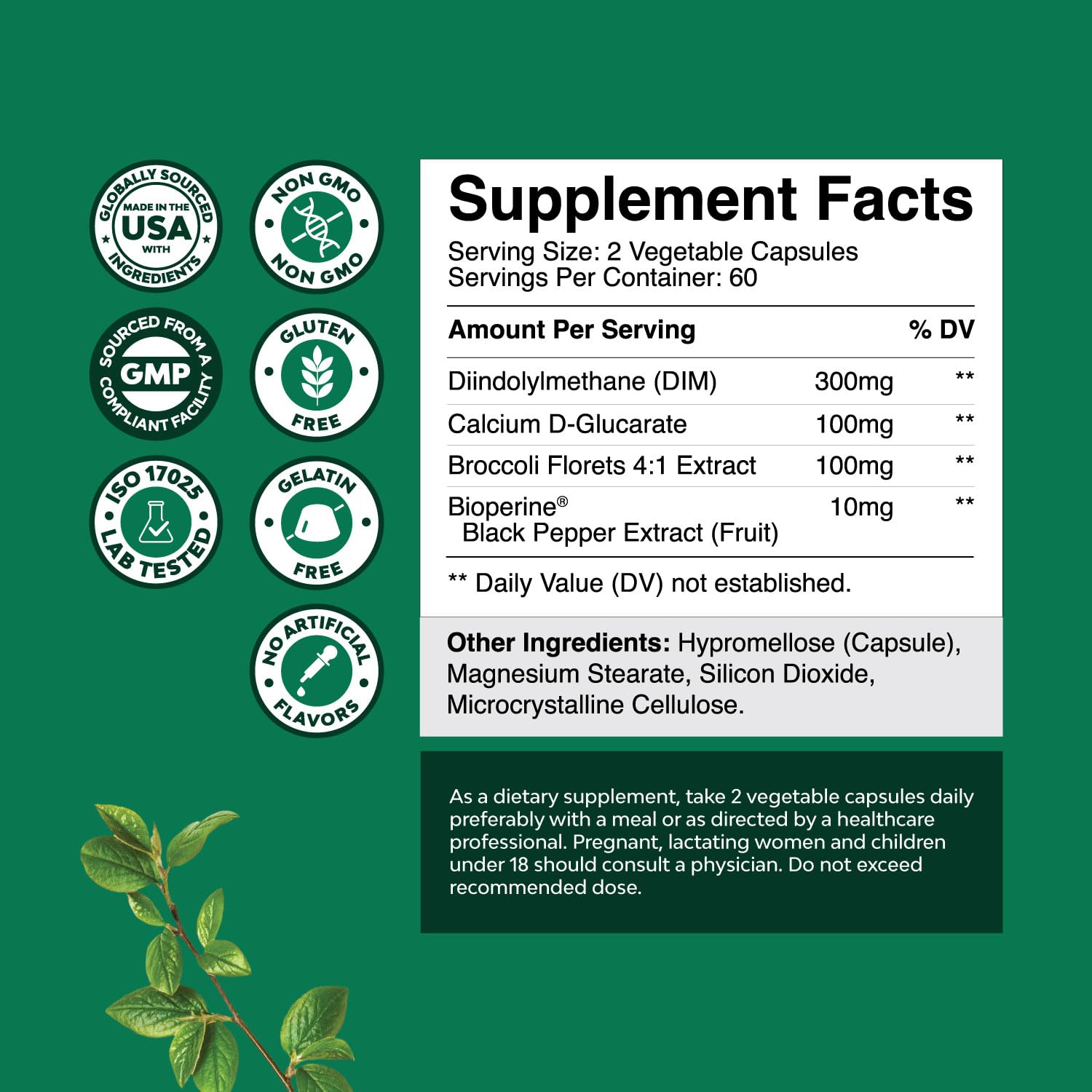 Natures Craft Extra Strength DIM capsules ready for daily hormone balance.