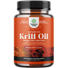 Natures Craft Antarctic Krill Oil 500mg softgels bottle and label