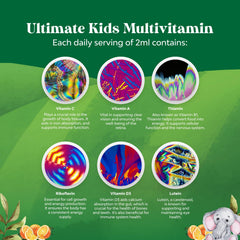 Bottle close-up with ingredients and vitamin details
