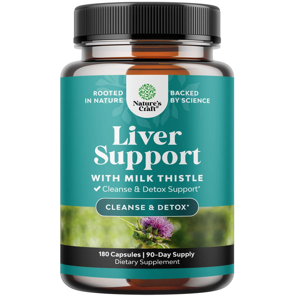 Natures Craft Liver Cleanse bottle shown for daily liver support in a premium supplement layout.