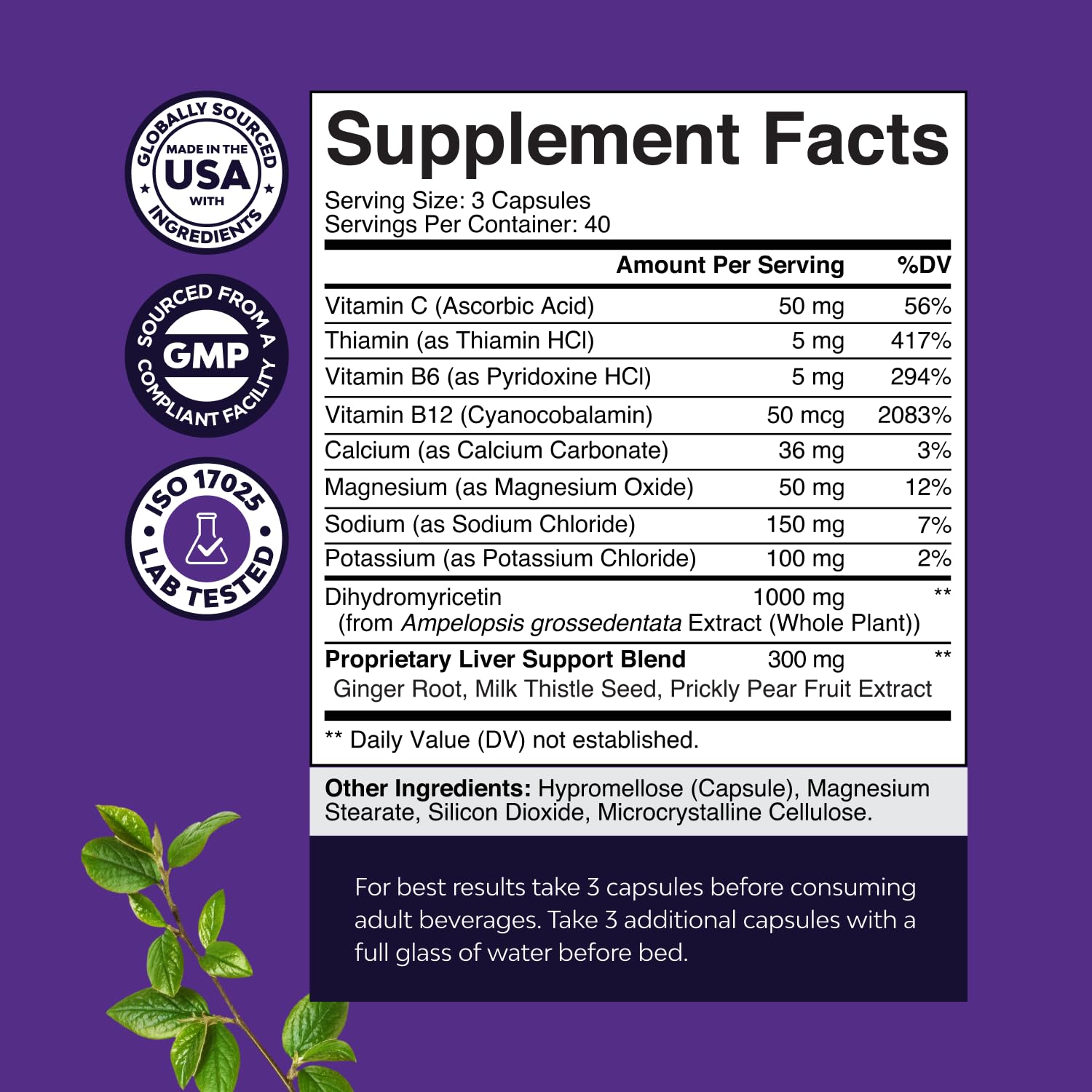 Natures Craft Milk Thistle Detox ingredients emphasize antioxidants for post-party routines