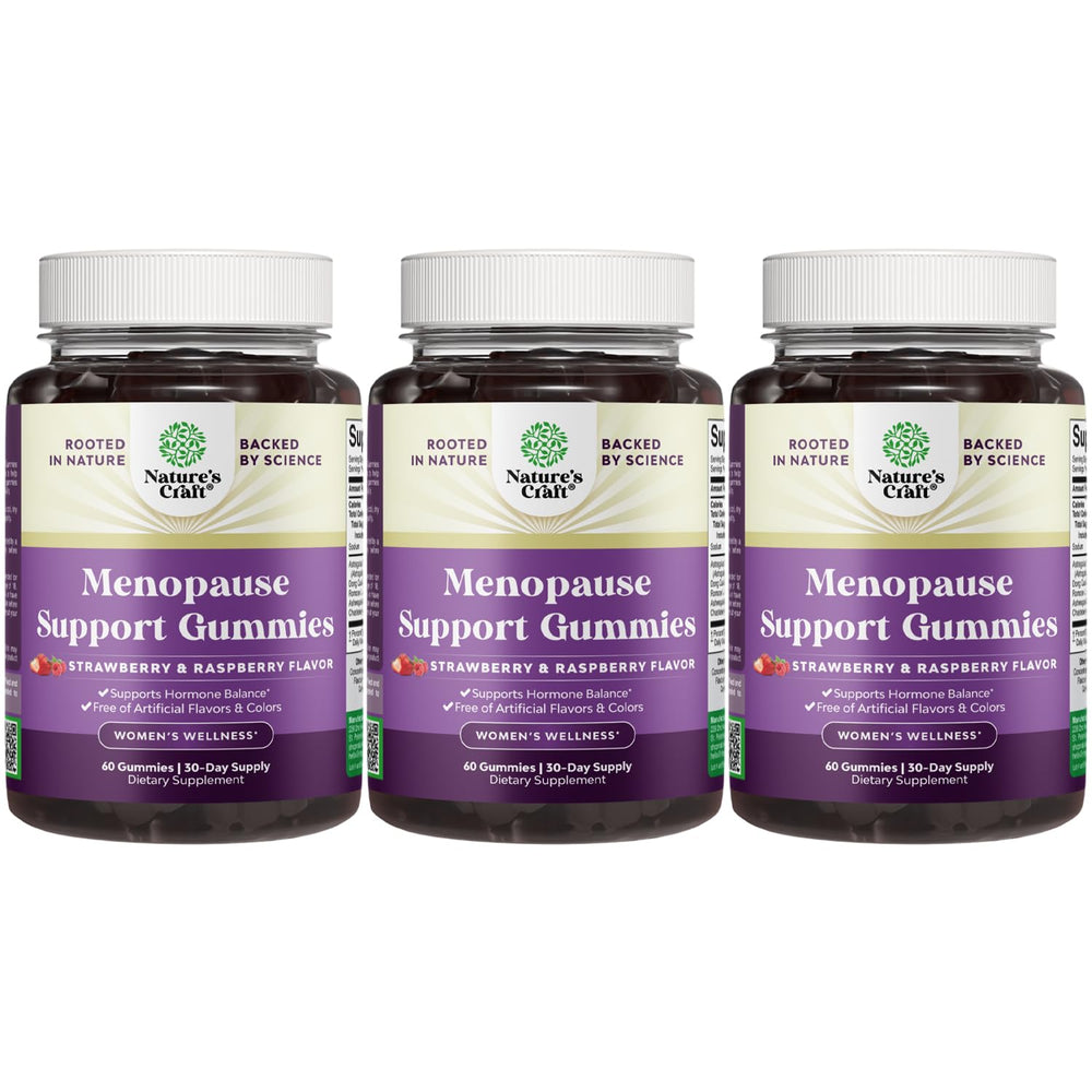 Natures Craft women's menopause gummies with dong quai bottle pour for daily use.