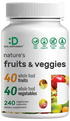 Bottle of Nature's Fruits & Veggies supplement with 240 capsules