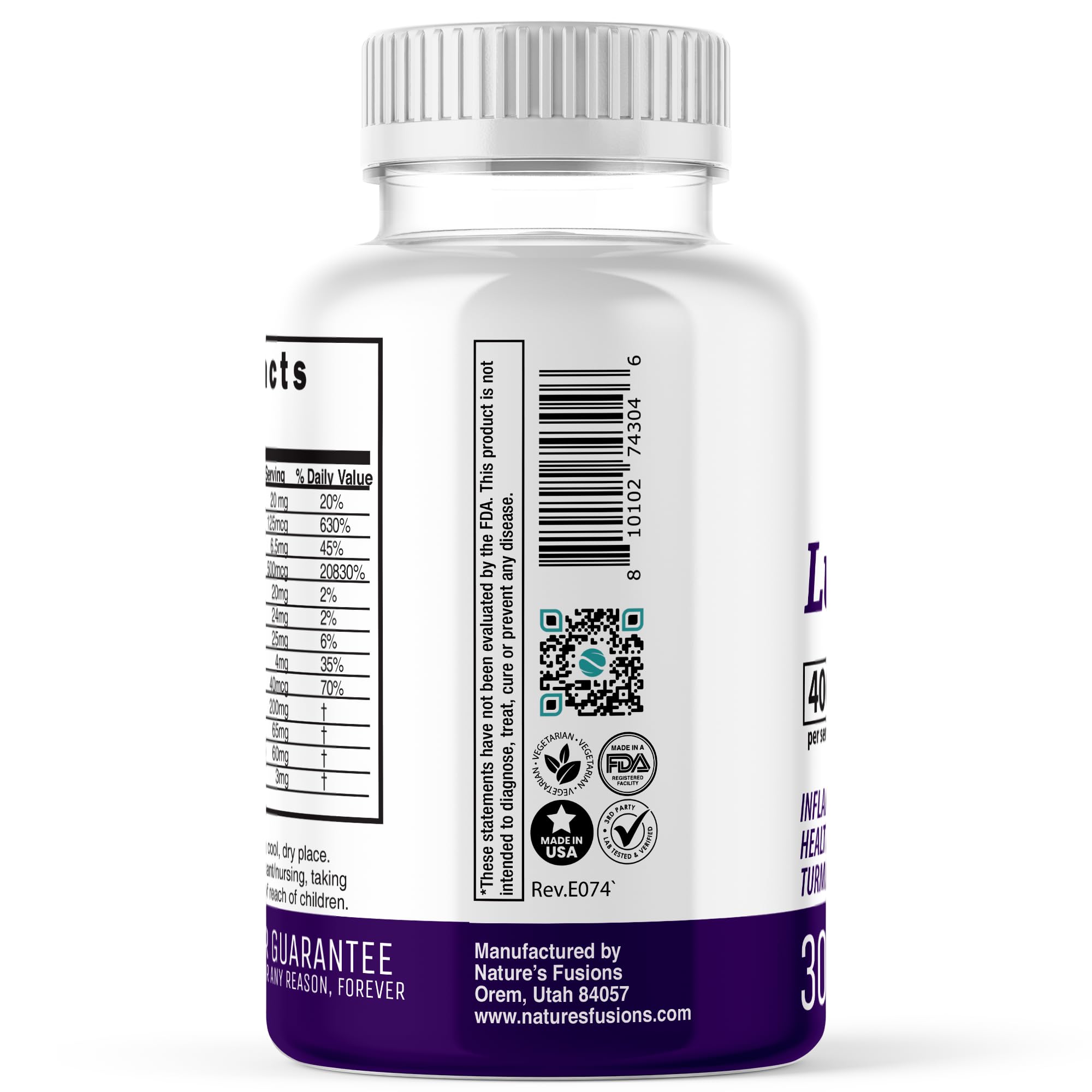 Nature's Fusions LupuEase USA production and third-party testing label.
