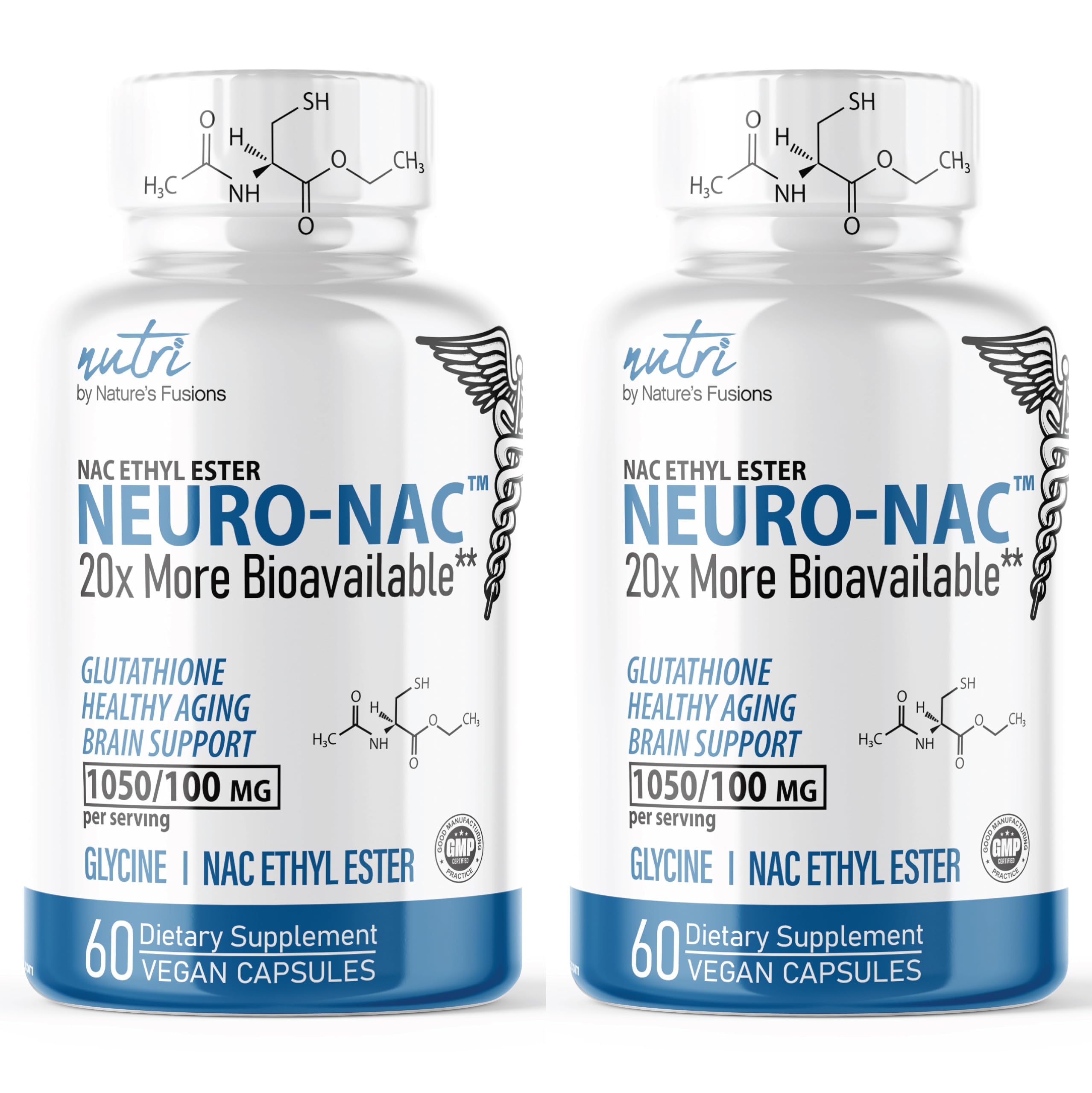 Nature's Fusions Neuro NAC bottle with capsules for daily antioxidant support.